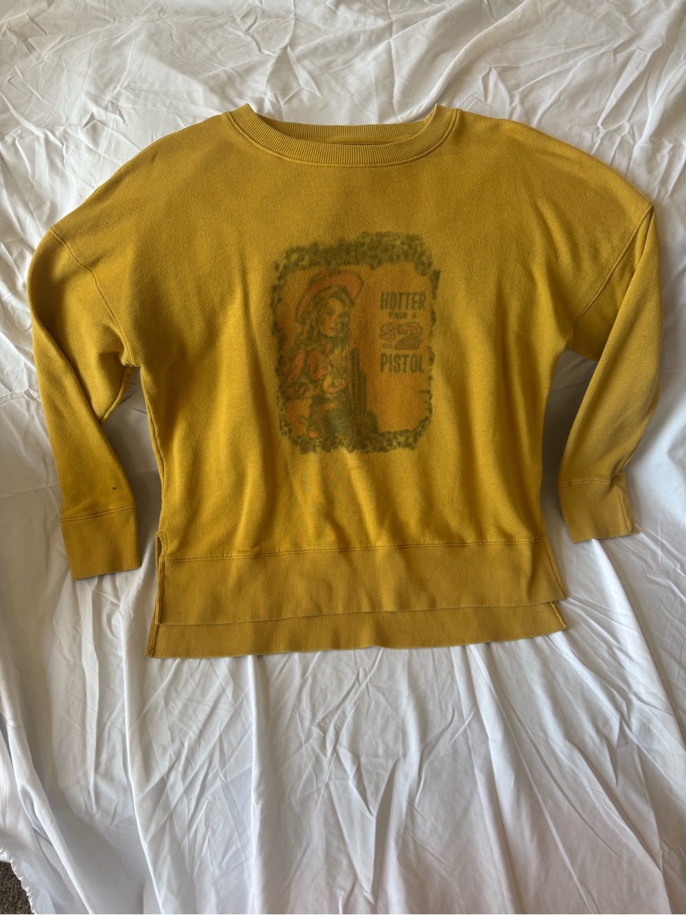 Time and Tru Mustard Crewneck Sweatshirt
